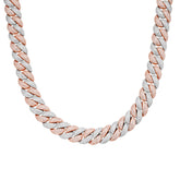 12mm Rose Two Tone Miami Cuban Moissanite Chain